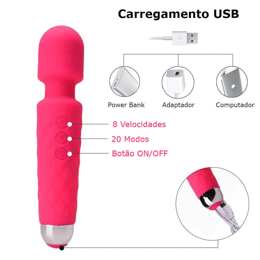 Vibrador de Silicone Recarregável