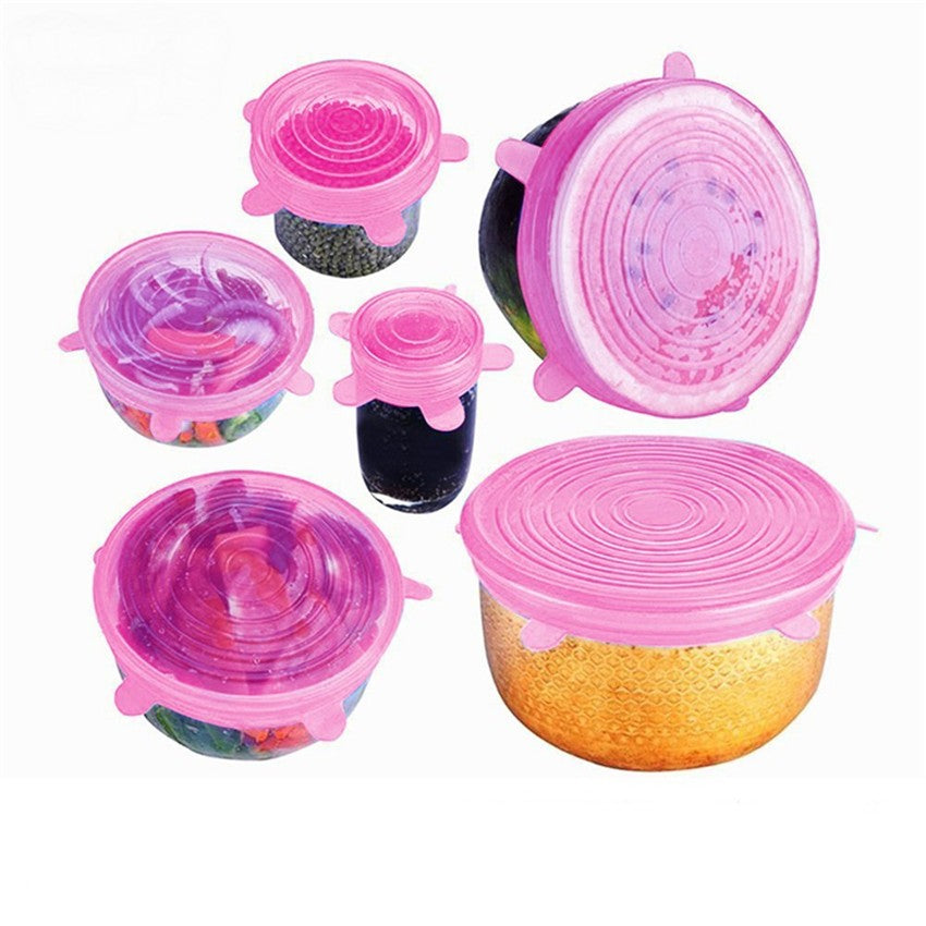 Tampas de Silicone Ecológicas Reutilizáveis - 6pcs