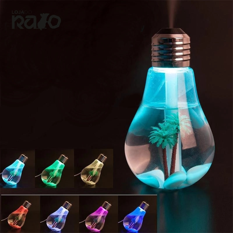 Difusor Humidificador e Aromatizador Lâmpada Led Usb