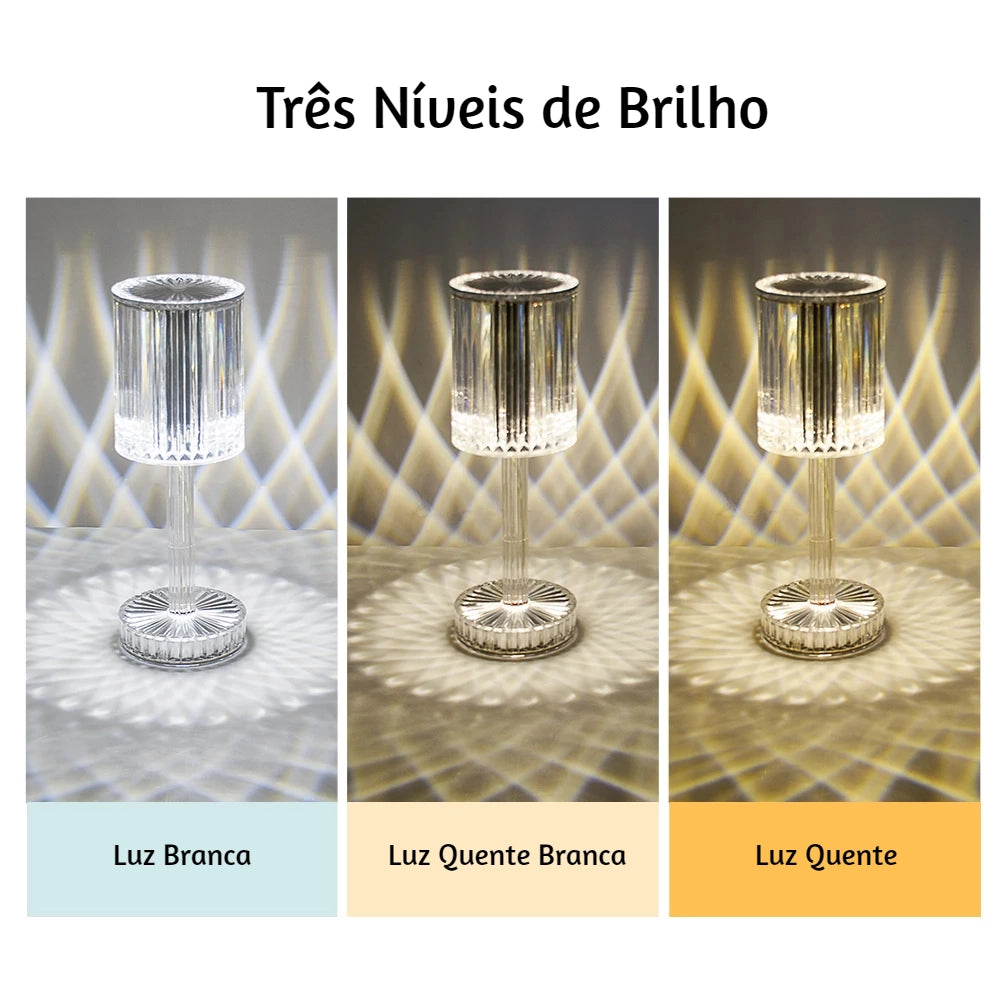 Candeeiro de Mesa Touch Crystal