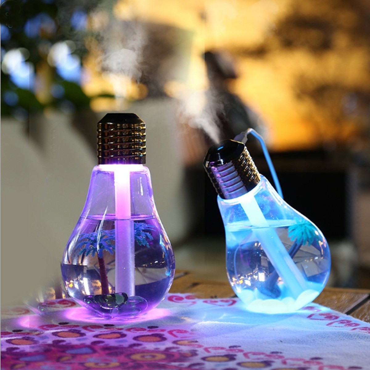 Difusor Humidificador e Aromatizador Lâmpada Led Usb