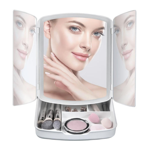 Espelho Organizador de Maquilhagem Led